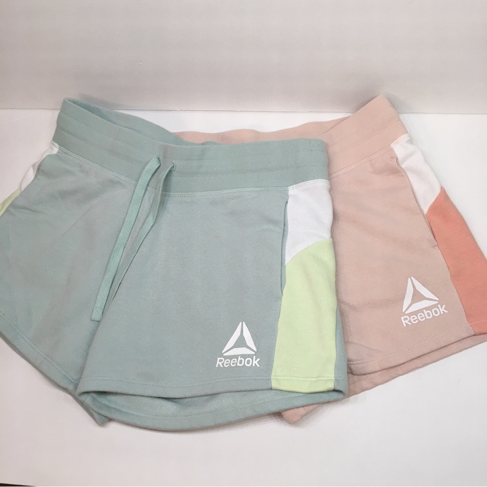 Lot of 2 Reebok Running Shorts Womens Size Medium Relaxed Fit Athletic Logo